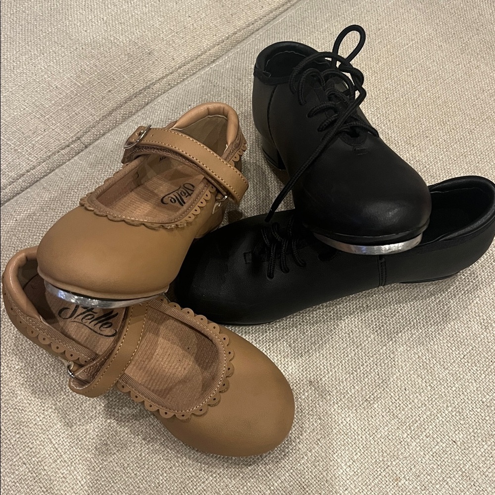 Stelle | Tan and Black Tap Shoes | Size 11 & 11.5
